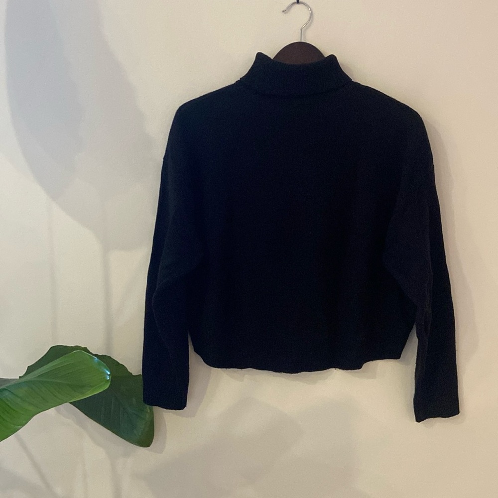 Black woven turtleneck